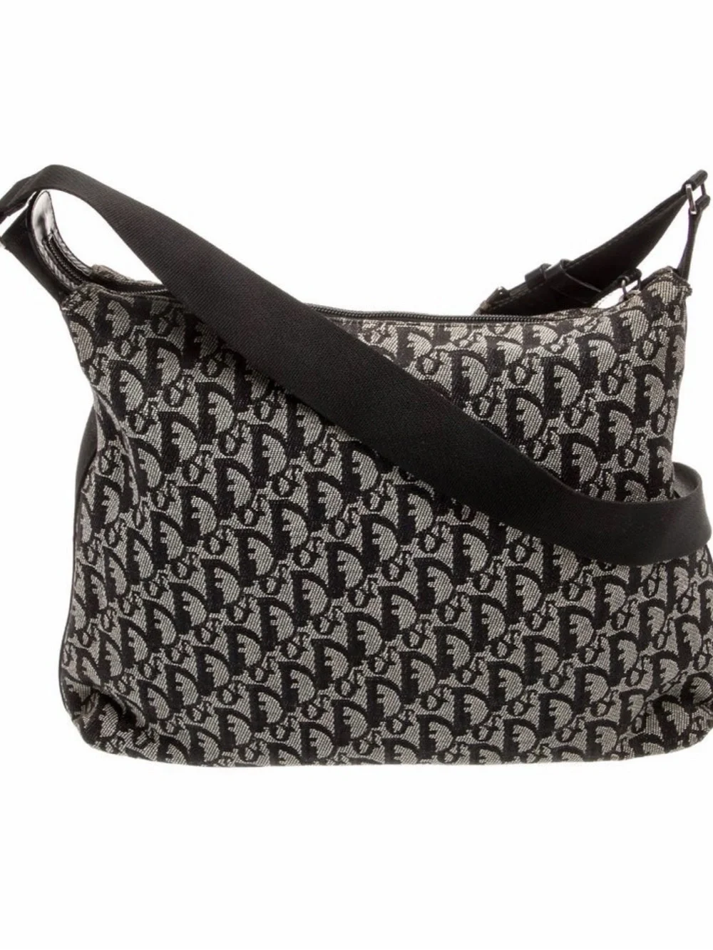 Dior Canvas Monogram Crossbody in Black and Beige